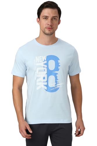 Image of Van Heusen Men's Athleisure Graphic T-Shirt - Comfortable Crew Neck| Soft Breathable Cotton Blend | Casual Wear Style | Summer Favorite | Style 60054