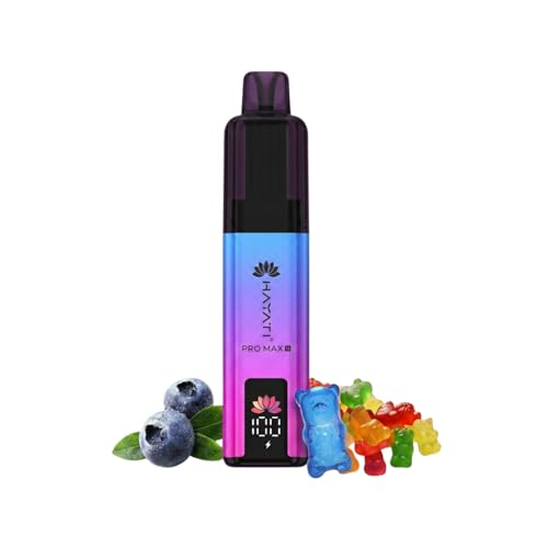 Hayati Pro Max Plus 6000 Vape Pod Kit Rechargeable 850mAh Battery Dual Mesh Coil MTL USB-C Charging LED Display Up to 6000 Puffs (Blue Razz GB)