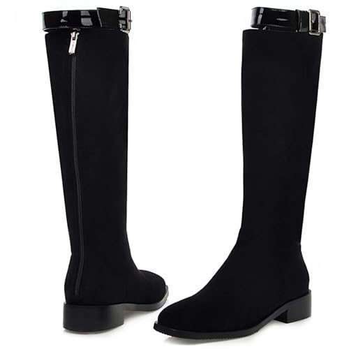 Bottes genoux suède bout carré Gicoiz mode equestrian femme - 2