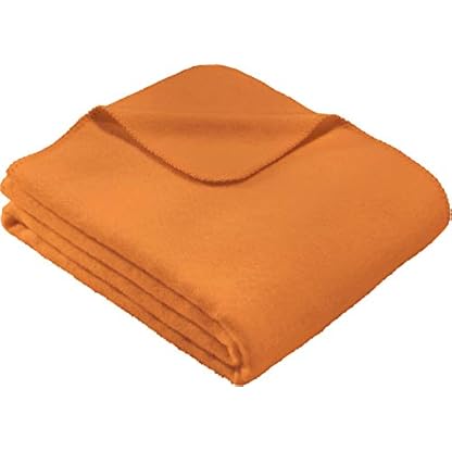 Erwin Müller Kuscheldecke orange Größe 150x200 cm,Wolldecke, Plaid, Wohndecke - warm, kuschelig weich und feuchtigkeitsausgleichend
