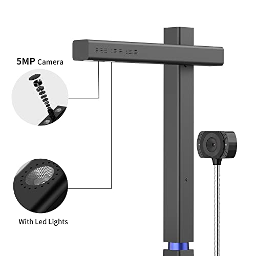 Czur Shine 500 Surface Pro Ac Document Scanner, 5Mp Document Camera + 2Mp Webcam+ Working Surface, A4 Document Scanner For Computer/Laptop, 180+ Languages Ocr, Fast Scan 1S/Page, For Pc/Mac #TOP2