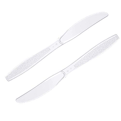 [40 PCS] Plastic Cutlery Knives 7 inch Heavy Duty Flatware Disposable Utensil Bulk BPA-Free Disposable Silverware