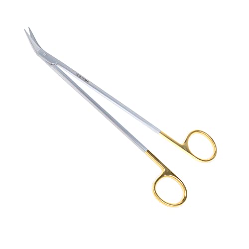 Gima - DeBakey Potts Smith Schere aus Wolframcarbid, mit 45°-Winkel, mit sehr starken Spitzen, die den Chirurgen hohe Präzision gewährleisten, 19 cm, 26508