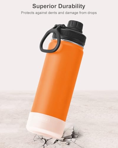 Image of koodee 26 oz Insulated Water Bottle Stainless Steel Double Wall Vacuum Metal Sports Water Bottle with Leakproof Spout Lid, Wide Mouth Water Bottle (Cosmic Orange)