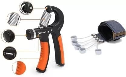 xyno Best Combo of Hand Grip & Finger Exerciser Adjustable Hand Grip| Adjustable Resistance (10KG - 60KG) | Hand/Power Gripper for Home & Gym Workouts | Perfect for Finger & Forearm Hand Exercises for Men & Women (Black/Orange) (B0C4KZP9P3) Amazon Price History, Amazon Price Tracker