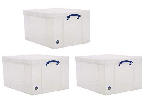 64 LITRE Really Useful Box Clear, PACK OF 3