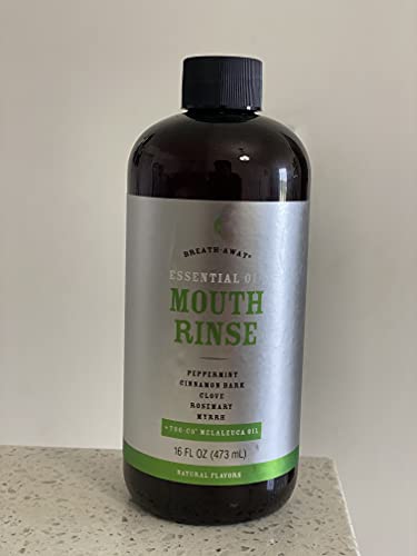 Melaleuca Breath-Away Mouth Rinse - Peppermint Cinnamon Clove Rosemary and T36-C5 Oil - 16oz