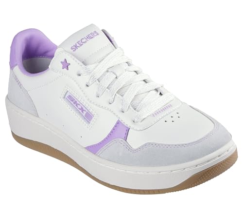 Skechers Court & Classics Womens,Sport Court 2.0-Vivid Glow,WPUR,6 M US White/Purple