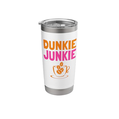 Dunkie Junkie love Funny Coffee Sayings caffeine addicted Stainless Steel Insulated Tumbler
