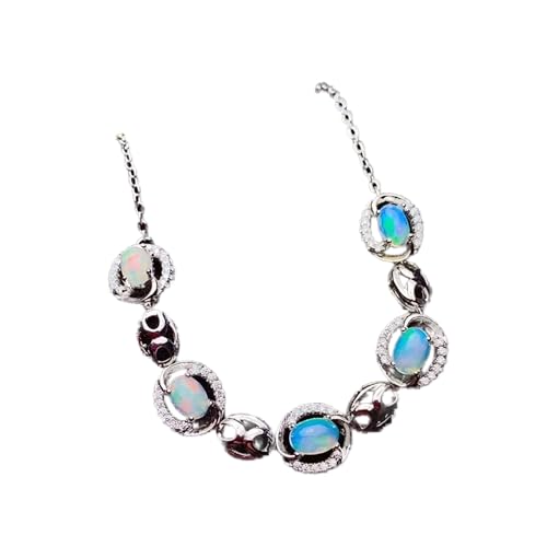 Bracelet en opale naturelle véritable bijoux argent 925 femme