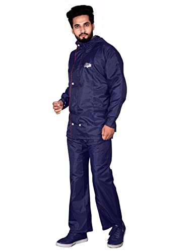 Image of Bildos Raincoat for Men with Adjustable Hood and Reflector at Back