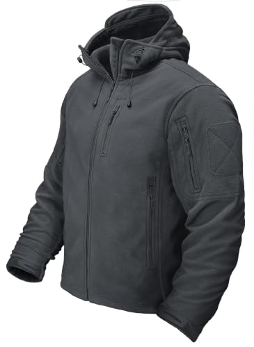 Image of CRYSULLY Men's Tactical Hoodies Jacket Warm Winter Fleece Jacket