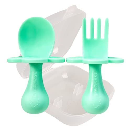 Grabease Couverts Ergonomiques d'Apprentissage Facilitant l'Auto-Alimentation Clair Vert 1 Unité Cover