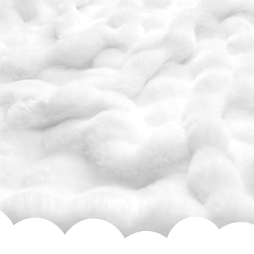 Plaid en fourrure synthétique blanc 150x200 couverture chaude grand format