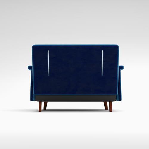 Sillón convertible peluche azul velvet miniatura 6