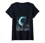 Photo Gallery donna astronauta luna avventura cosmic space explorer cielo stellato maglietta con collo a v Photo Gallery donna astronauta luna avventura cosmic space explorer cielo stellato maglietta con collo a v