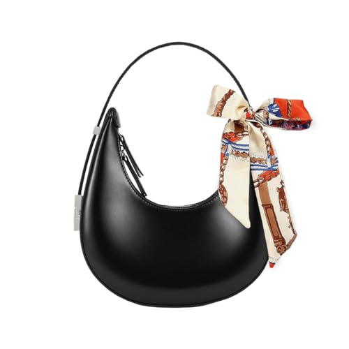 Sunwel Fashion Small Shoulder Bag Under the Arm Purse Adjustable Strap Mini Clutch for Women with Ribbon(black)