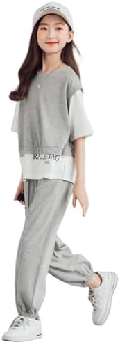 KOSIKINI  Children's Clothing, Girls Set, Summer Clothing, Short Sleeve T-shirt, Sports Pants, Top and Bottom Set, Children, Jersey, Girls, Casual, Korea, Fashionable, Girls, Short Sleeve, Sweatshirt,