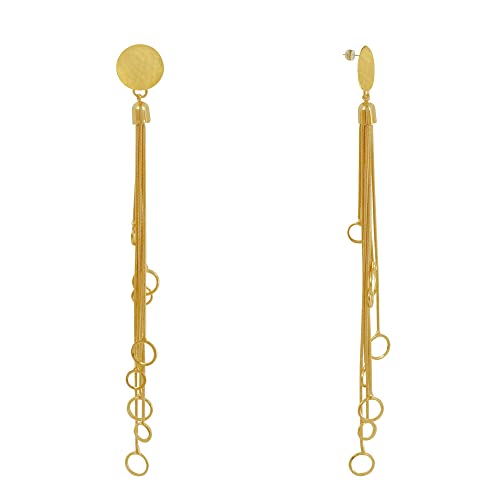 Boucles d'oreilles laiton doré fils pendant pour sublimer vos soirées