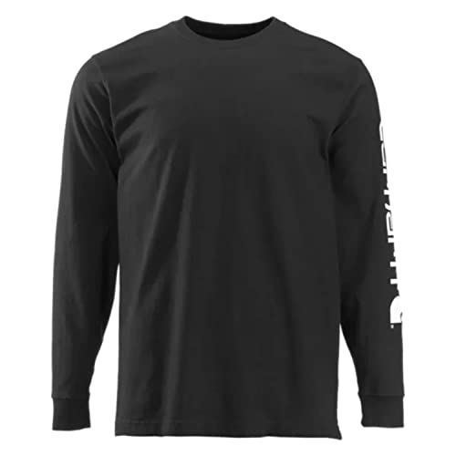 Carhartt Men's Loose Fit Heavyweight Long-sleeve Logo Sleeve Graphic T-shirt - B