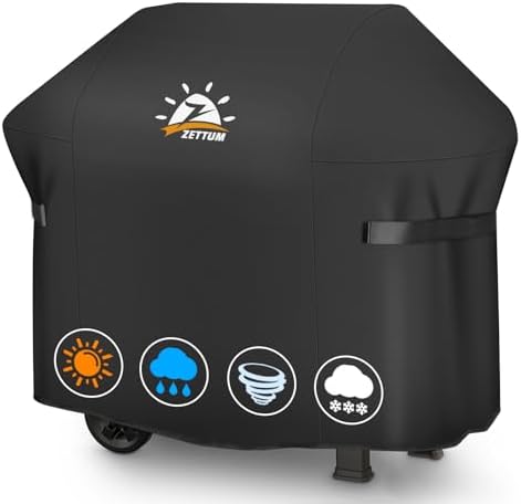 Zettum Grillabdeckung 132 cm - 7106 Grill Abdeckung für Weber Spirit 300 Serie Heavy Duty & Wasserdicht, PU abdeckhaube für Weber Spirit E310, E315, E330 and Spirit ii E310(132 L x