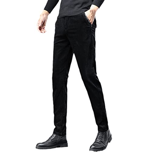 Pantalon velours côtelé homme slim coton stretch décontracté automne marron
