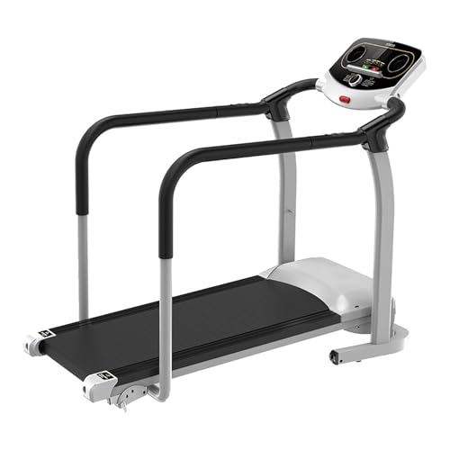 Image of Folding Walking Machine Elderly, Home Adjustable Electric Incline Treadmill, Adjustable Home Gym Aerobic Exercise Fitness Equipment Safety,White