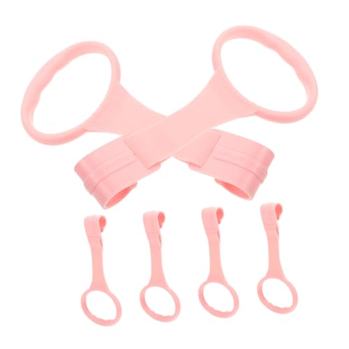 HEMOTON 6 Piezas Anillo De Mano Para Tirar De Anillos Para Bolígrafo. Anillo De Bebé Levantar Ayudante Anillo Elástico Anillos Para Levantar Para Pequeños Páginas Rosa