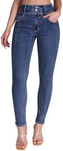 roswear Women’s High Waisted Stretchy Skinny Curvy Jeans Tummy Control Jeggings