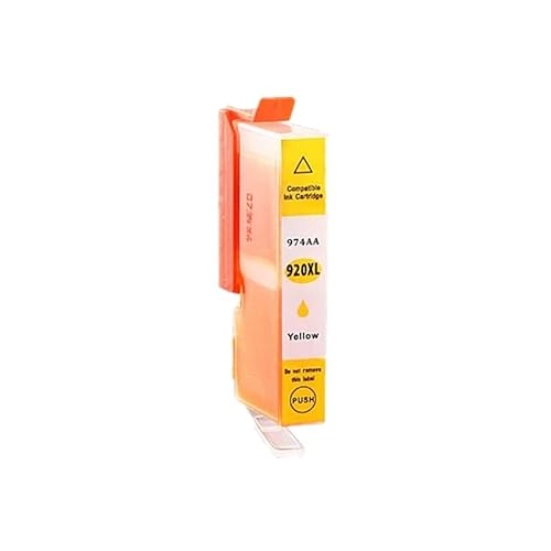 920 Compatible Ink Cartridge for H-P 920XL for HP920 Off1sejet 6000 6500 6500A 7000 7500 7500A Printer with chip(Color:1 Y)