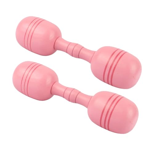 Mipcase Mancuernas de Madera para Juguetes Fitness Infantiles Coordinación Mano-ojo Entrenamiento Infantil Rosa