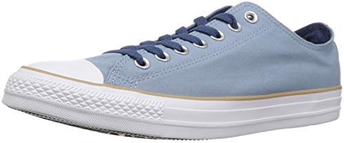 Converse Chuck Taylor All Star Color Blocked Low TOP Sneaker, Washed Denim/Khaki/White, 8