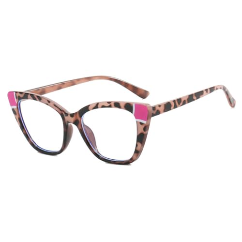 Lunettes de vue œil de chat femmes ambre rose verres transparents tendance