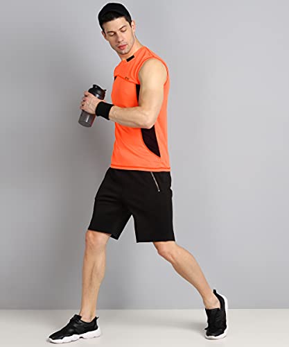 Image of Mens Sleeveless Sando Round Neck Running Tshirt for Workout Running