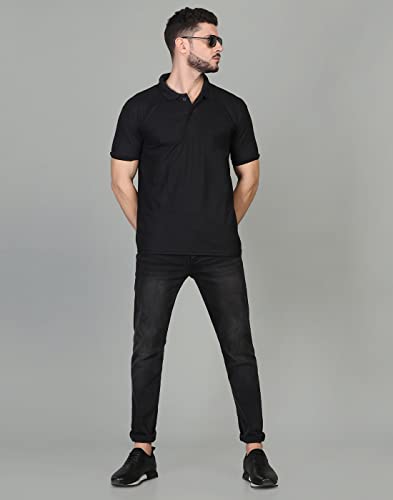 Image of INKKR Men's Casual Polo Neck Half Sleeve Solid T-Shirt (Pack-3)