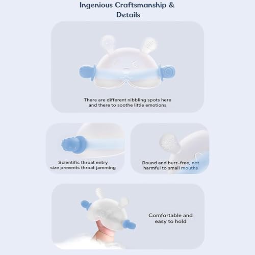 Image of StarAndDaisy Soft Baby Teether and Teeth Rattle Ball Toys for Infants & Toddlers (Bear - Blue)