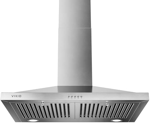 VIKIO Wall Mount Range Hood 30 inch, 600 CFM Vent Hood, Ducted or Ductless
