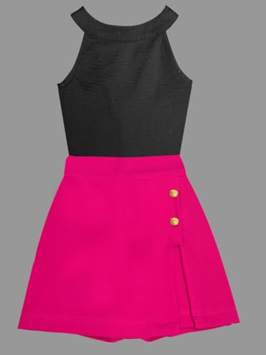 Image of A.T.U.N. (ALL THINGS UBER NICE) Girls Tank Top and Skort Set | Stylish Sleeveless 2 Piece Outfit Set for Kids | Comfortable Soft Fabric Clothing Set for Girls