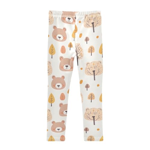 Bear and Tree Girls Leggings,Workout Leggings for Girls Toddler Athletic Legging Size for 3-10T2