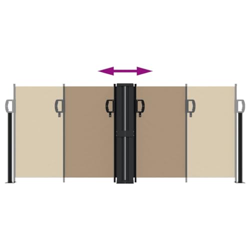 Toldo lateral retráctil gris pardo para evitar miradas de vecinos 6