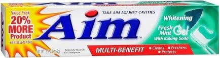 Aim Toothpaste Gel Whitening Mint 6 oz (Pack of 4)