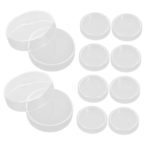KICHOUSE High Transparency 10pcs 60mm Lab Petri Dishes Reusable for Microbiology Science Projects