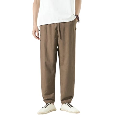 Pantalon en coton et lin homme style chinois ample contre la chaleur