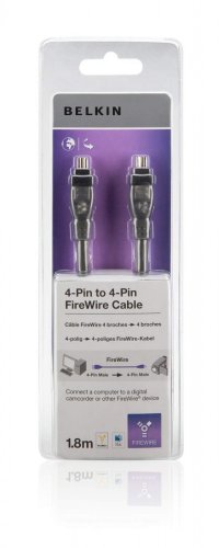 Belkin Firewire Cable, 4Pin- 4-Pin (Charcoal), 1.8M #TOP22