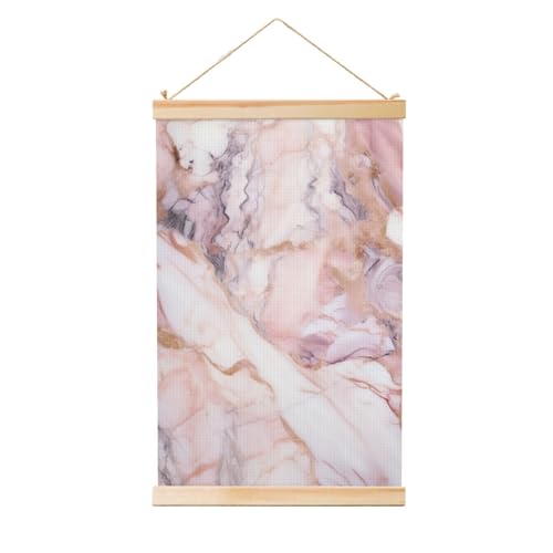 Impression sur toile marbre rose et blanc, décoration murale 91 cm