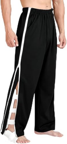 Pantalon de rééducation homme ample à fixation rapide noire M