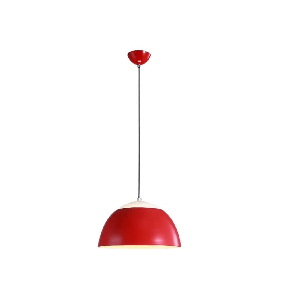 Suspension E27 macaron rouge pour illuminer votre table de salle à manger