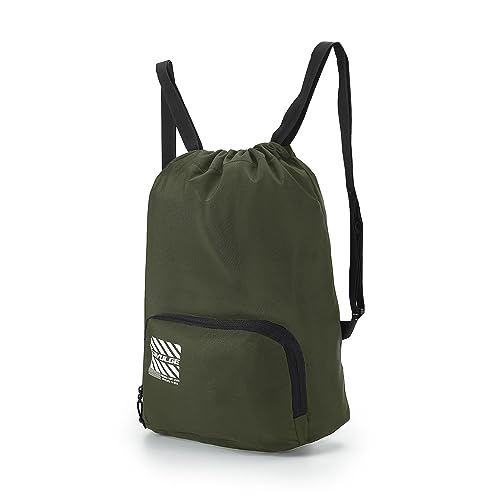 Image of DIVULGE Drawstring Polyester Multi Utility Drawstring Backpack (Beige, 16 L), 24 x 22 x 2 Cm