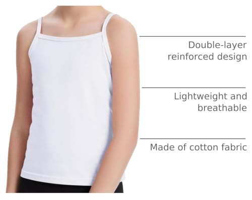 Image of Auranso Girls Undershirts 5 Pack Toddler Camisole Adjustable Straps Tops