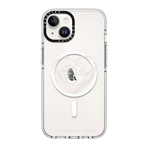 CASETiFY �N���A iPhone 14 �P�[�X [���΂݂ɂ����f��/2m����̗����������N���A/MagSafe �ɑΉ�] - Angel Luv